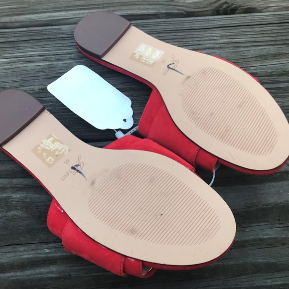 J. Crew Women Red Slide With Buckle Cora Sandal - Picture 7 of 8